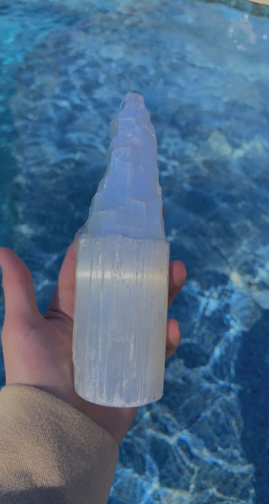 Large Raw Selenite tower