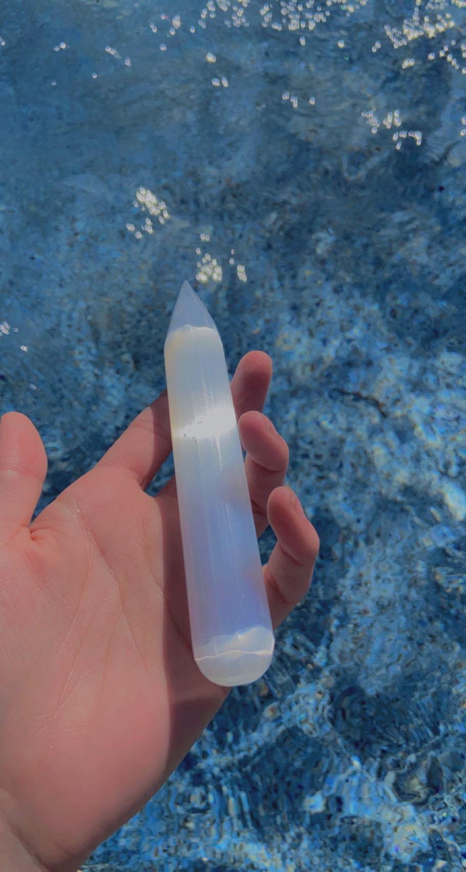 Selenite Straight Wand