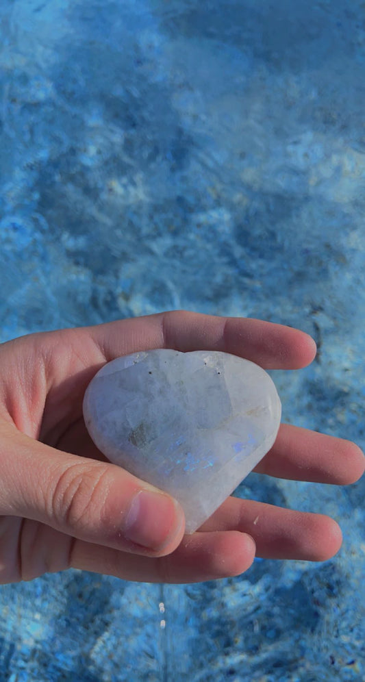 Rainbow Moonstone Hearts