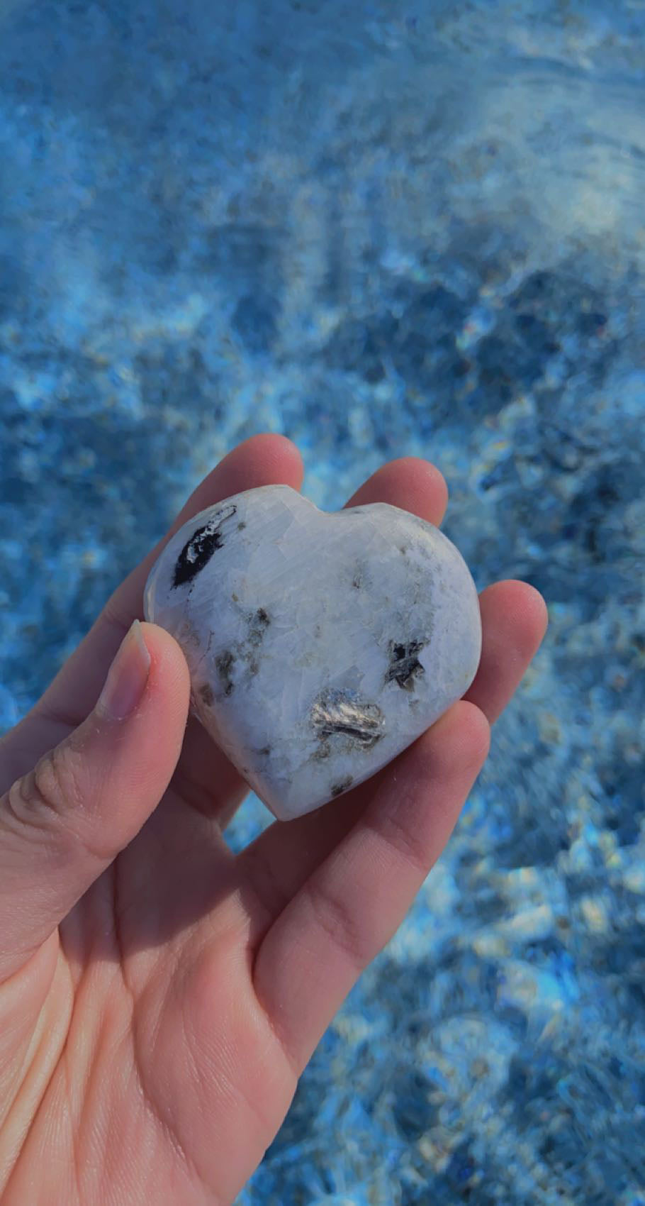 Rainbow Moonstone Hearts