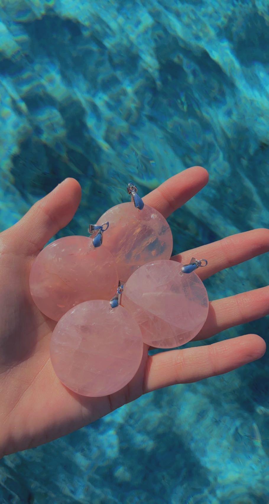 Rose Quartz Circle Pendent