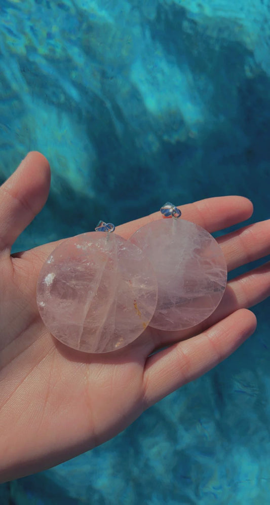 Rose Quartz Round Facetted Pendent