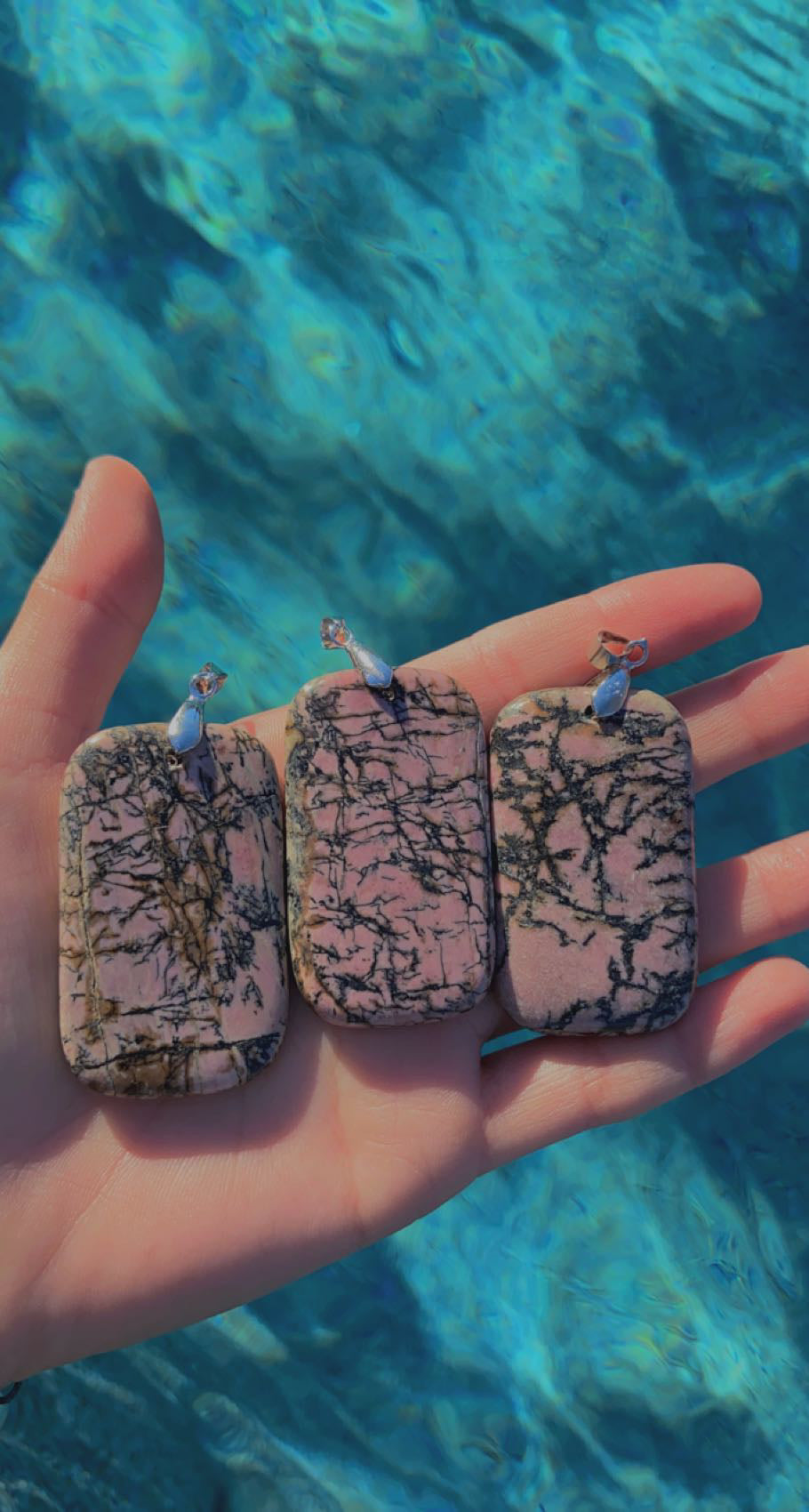 Rhodonite Rectangle Pendent