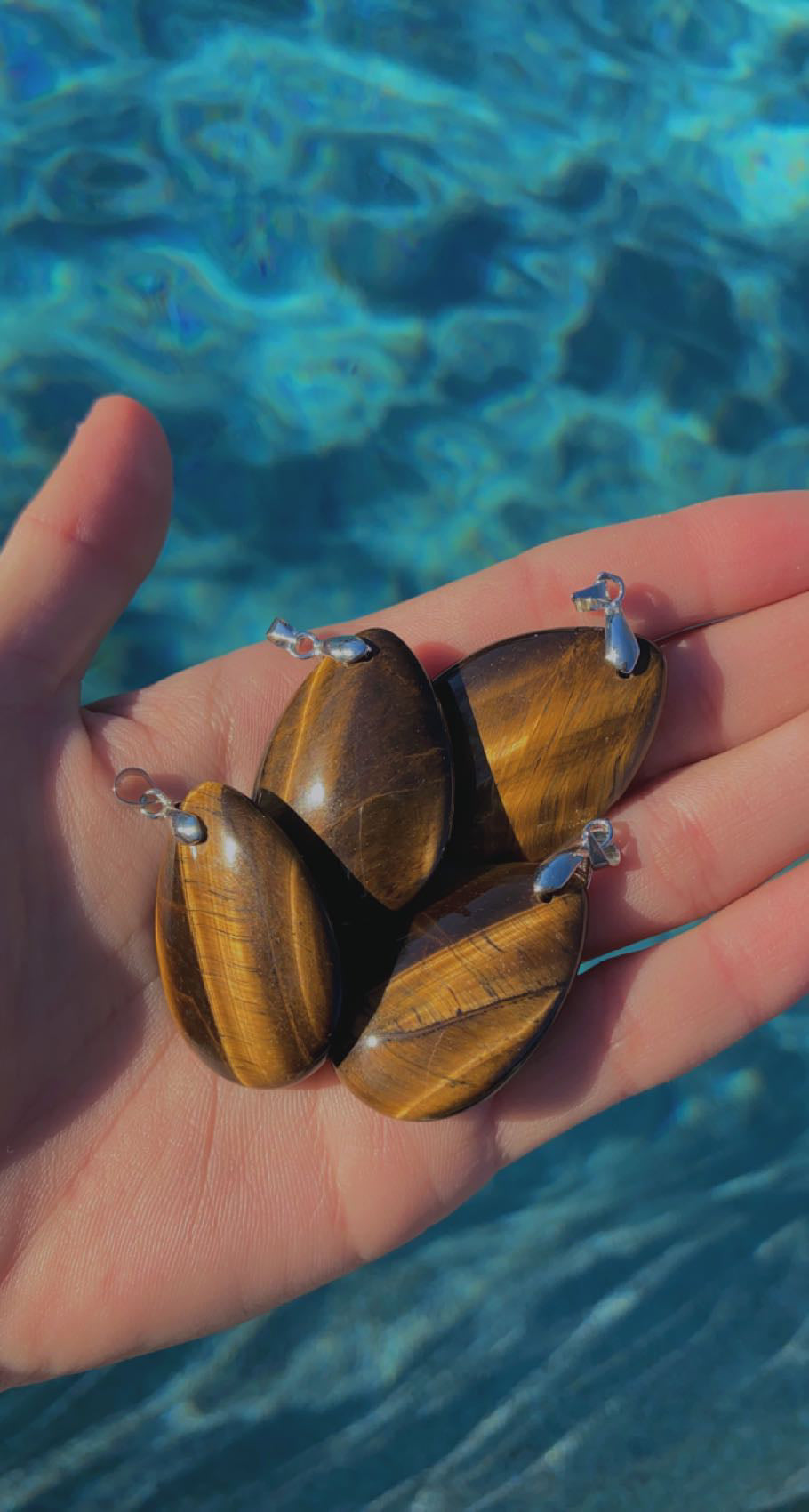 Tigers Eye Tear Drop Pendent