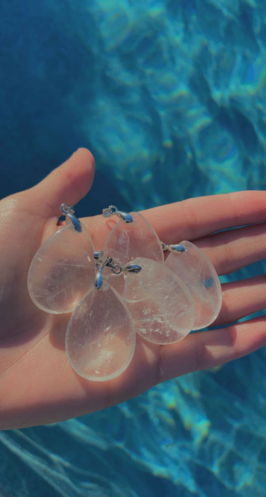 Clear Quartz Teardrop Pendent