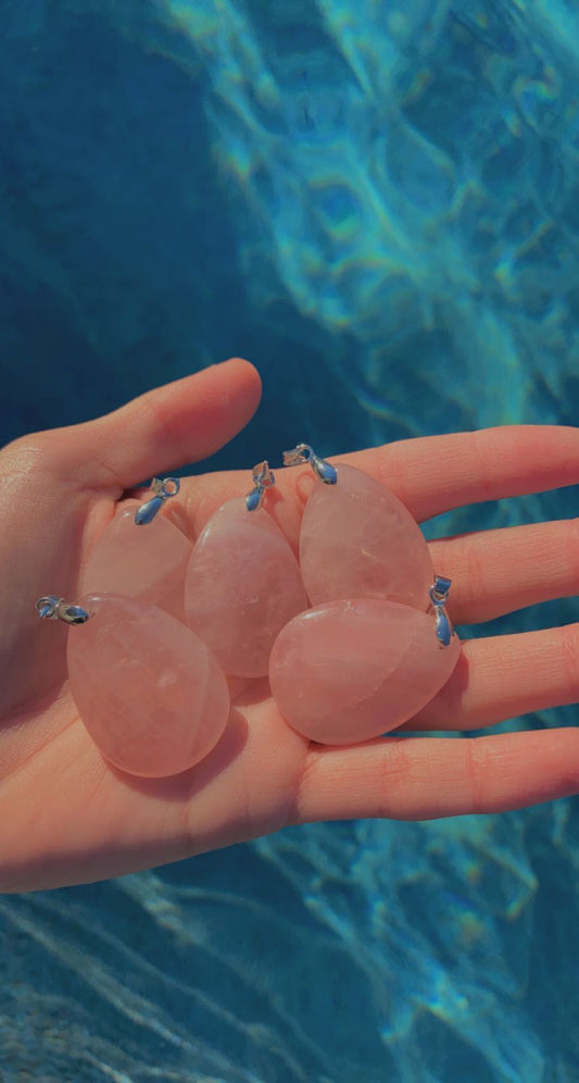 Rose Quartz Teardrop Pendent