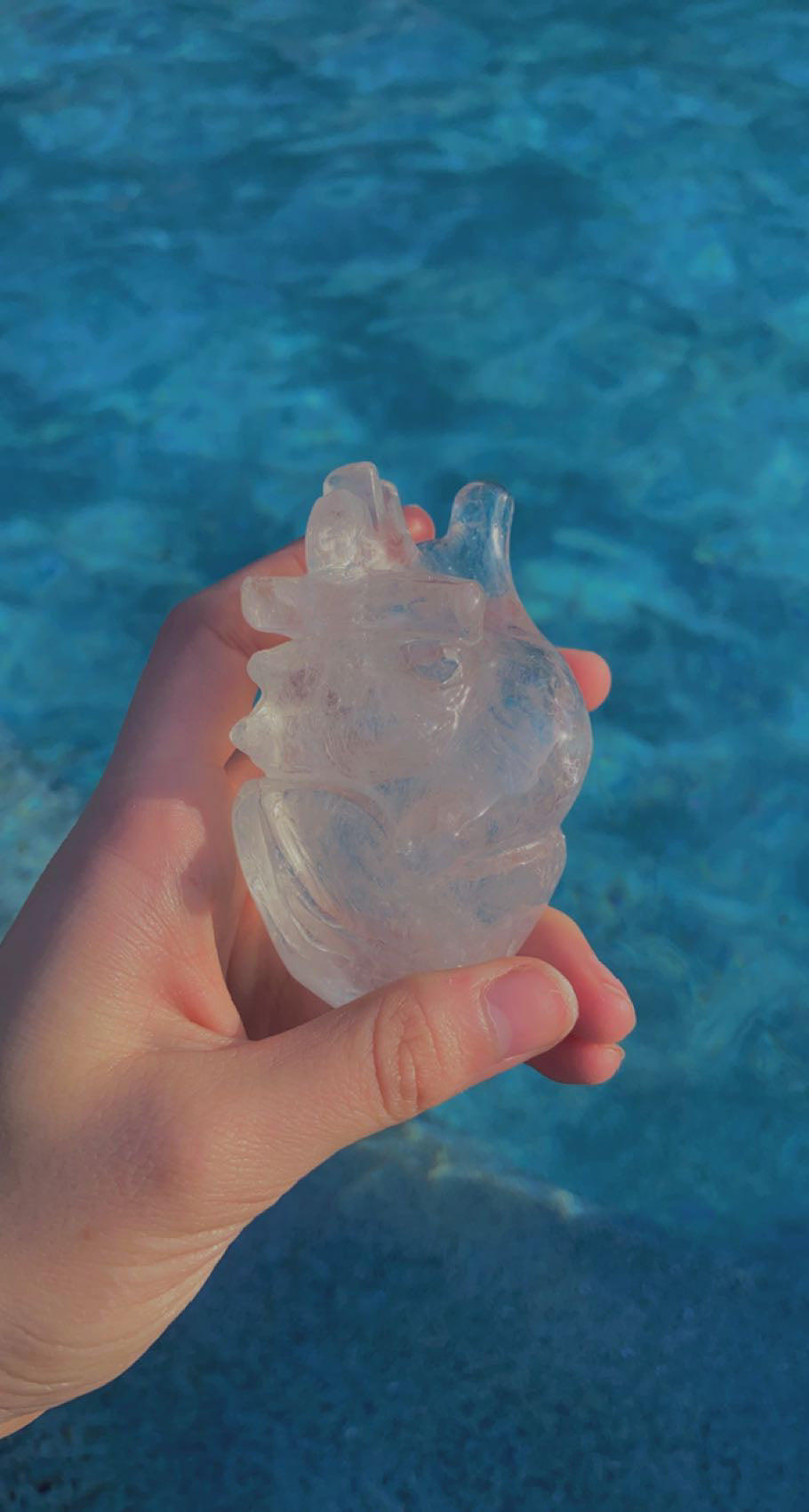 Clear Quartz Anatomical Heart