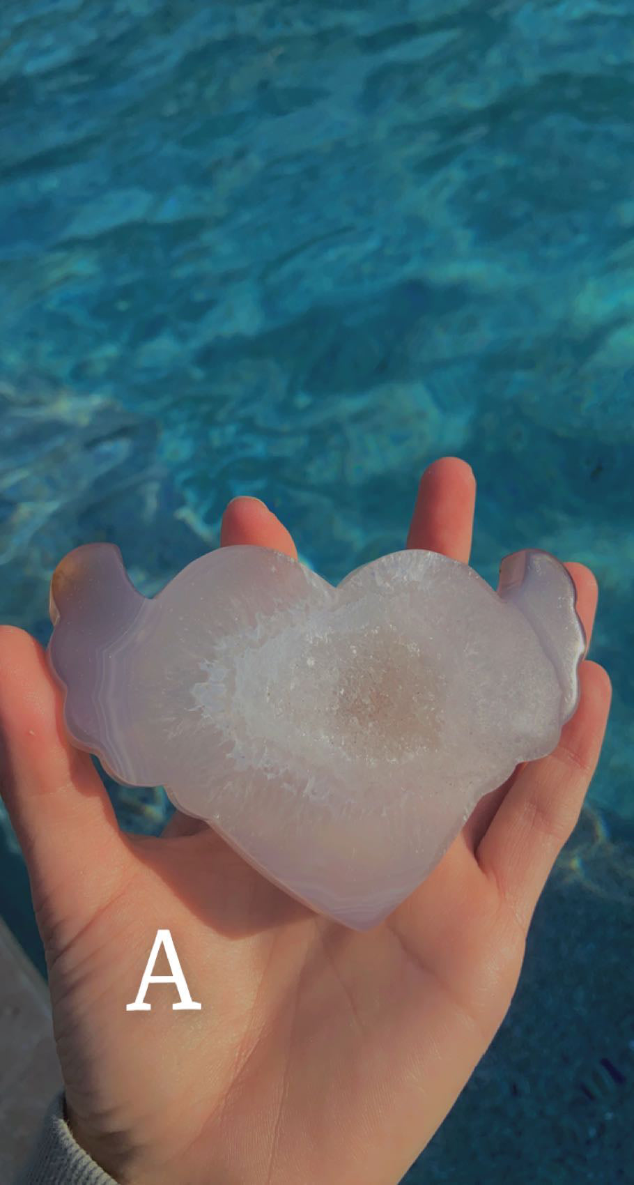 Druzy Agate Heart With Wings