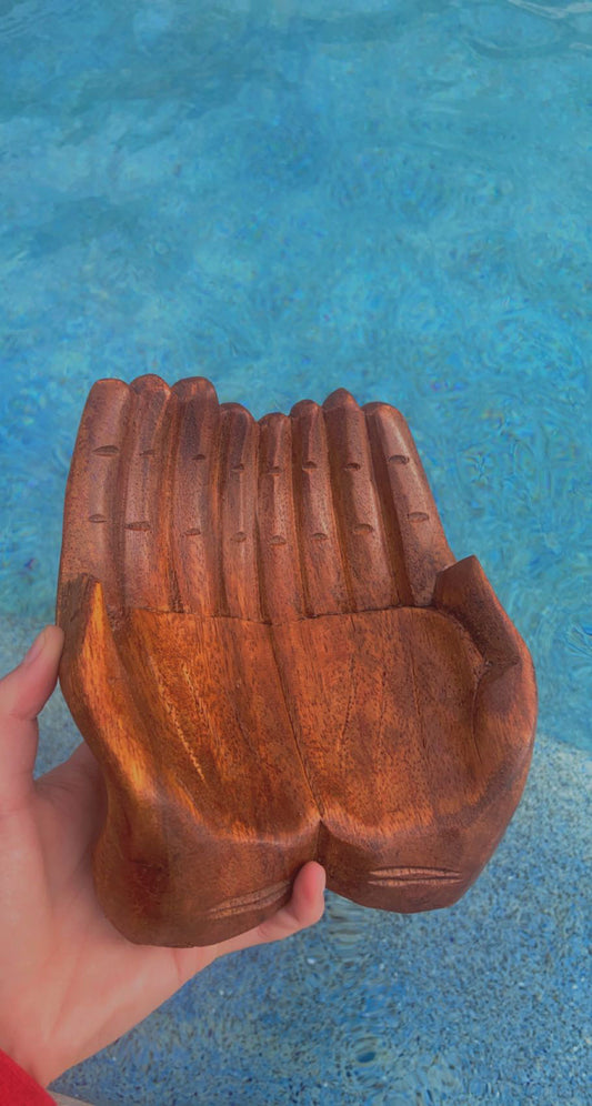 Large Double Hand Wood Bowl