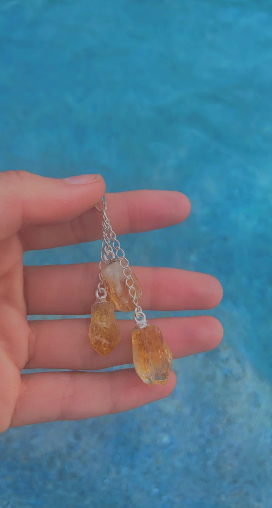 Citrine Point Dangly Pendent