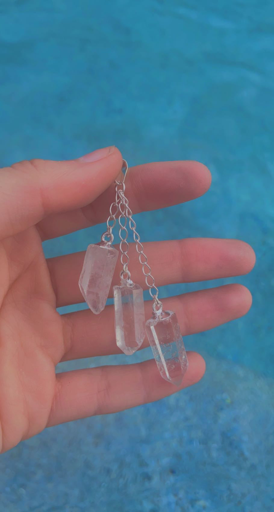 Clear Quartz Point Dangly Pendent