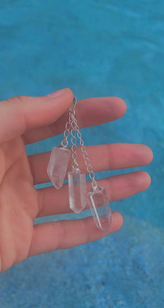 Clear Quartz Point Dangly Pendent