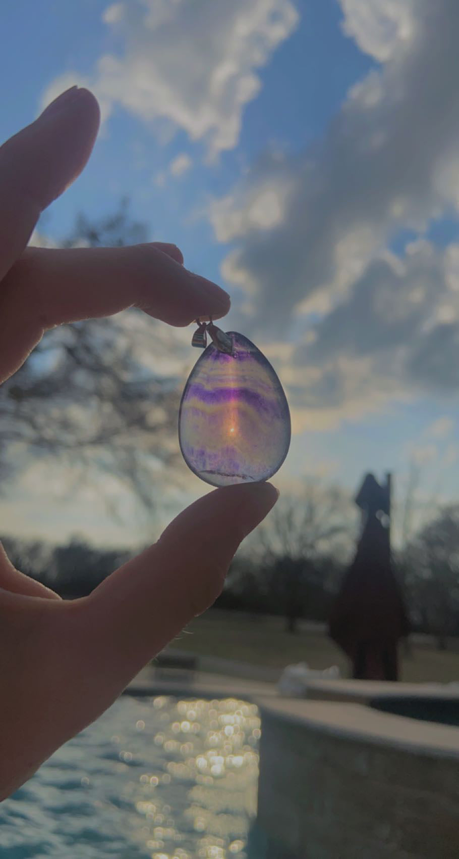 Fluorite Teardrop Pendants