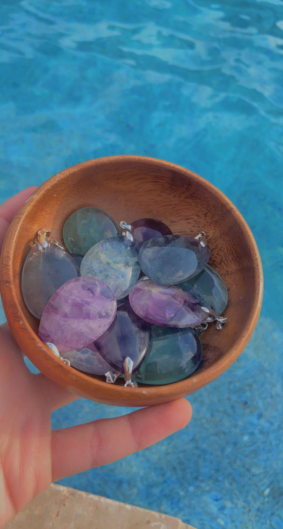 Fluorite Teardrop Pendants