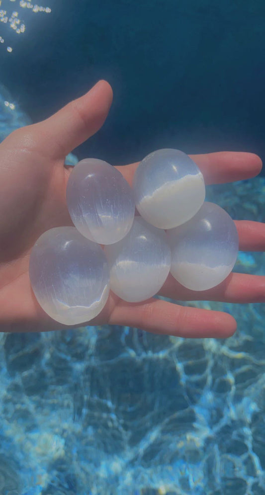 Small Selenite Palm Stone