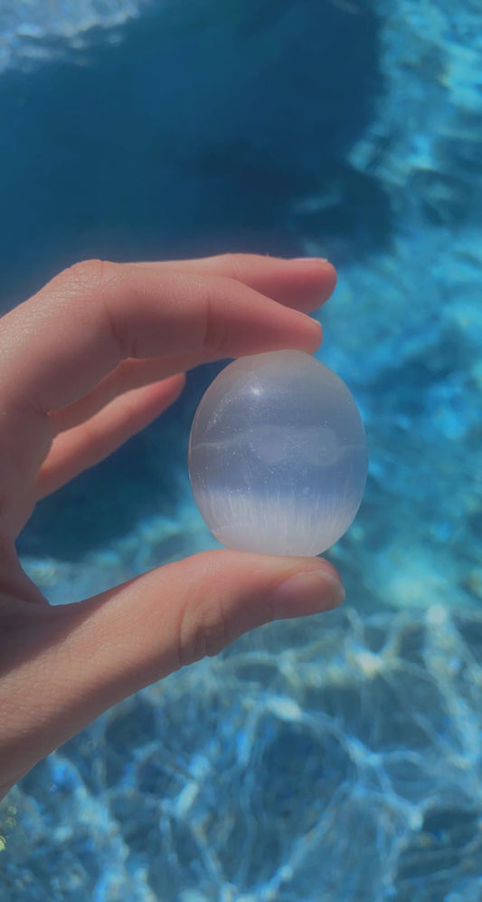 Small Selenite Palm Stone