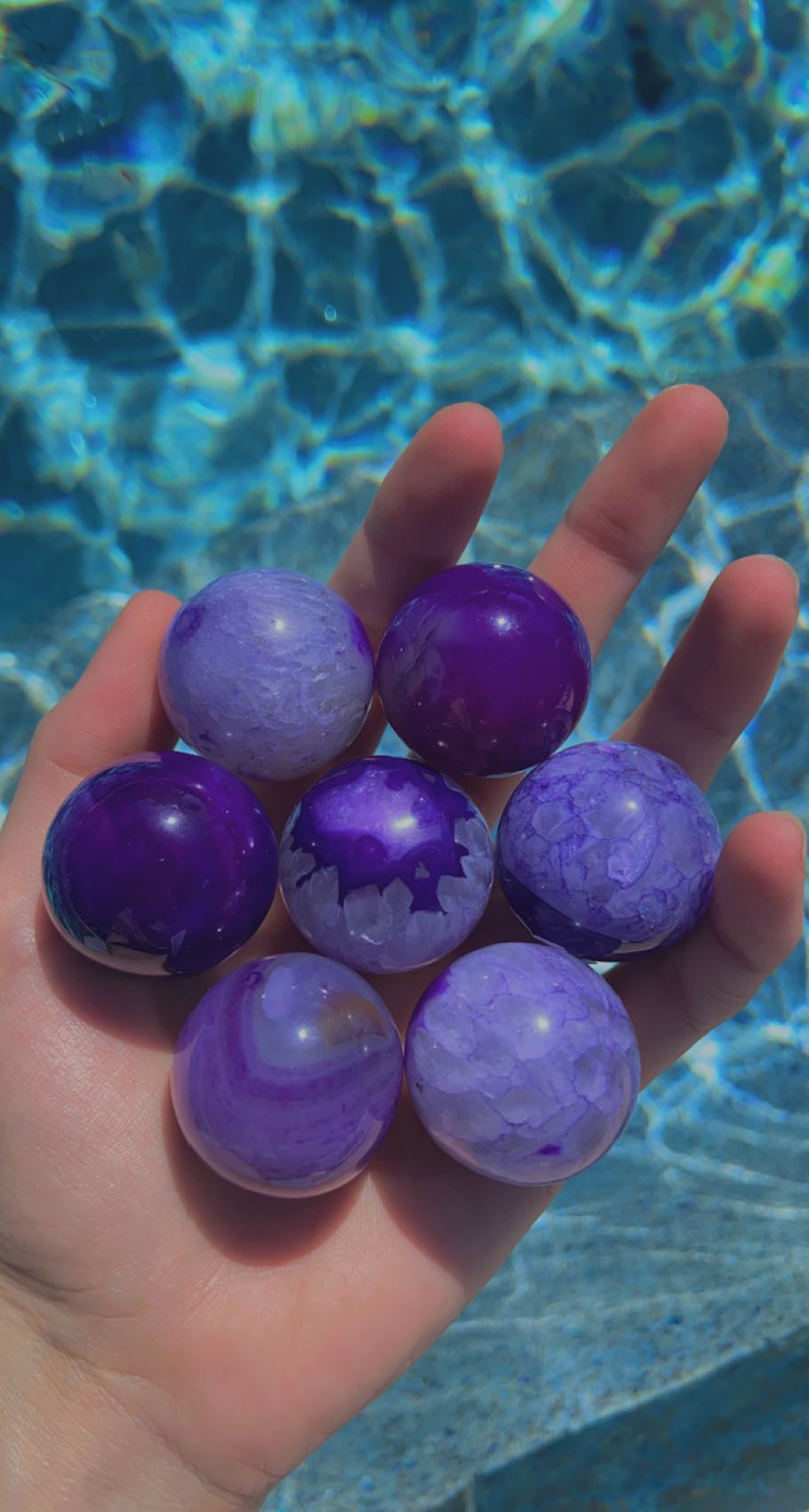 Purple Dyed Agate Mini Spheres