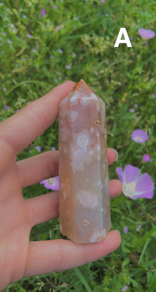 Carnelian and Flower agate towers