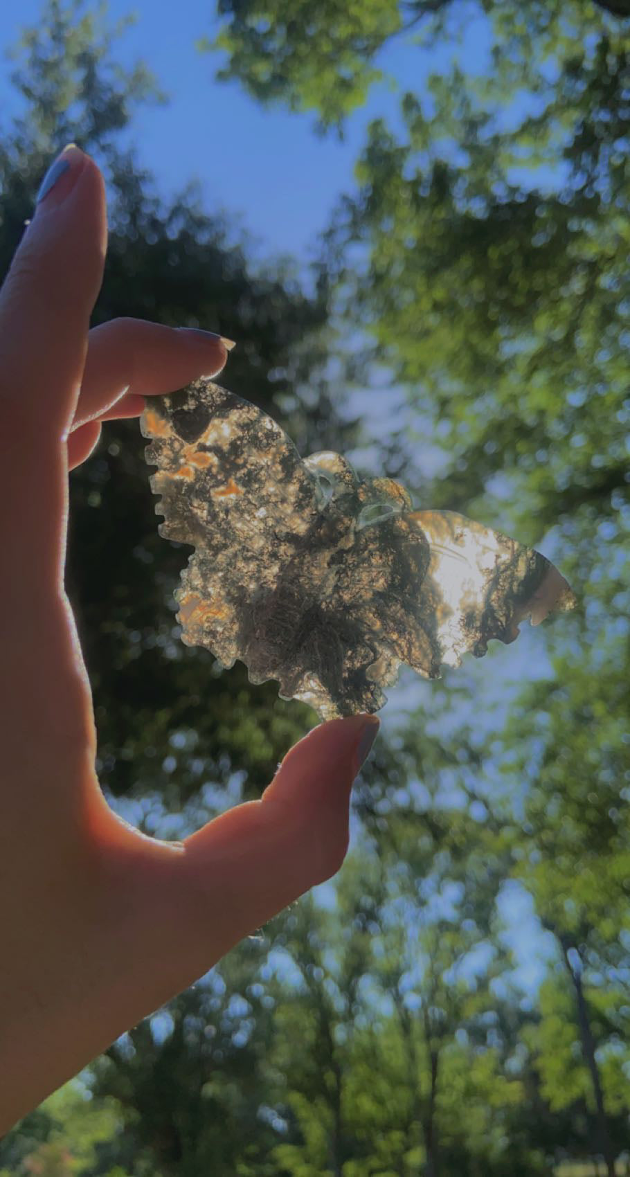 Moss Agate Butterflies