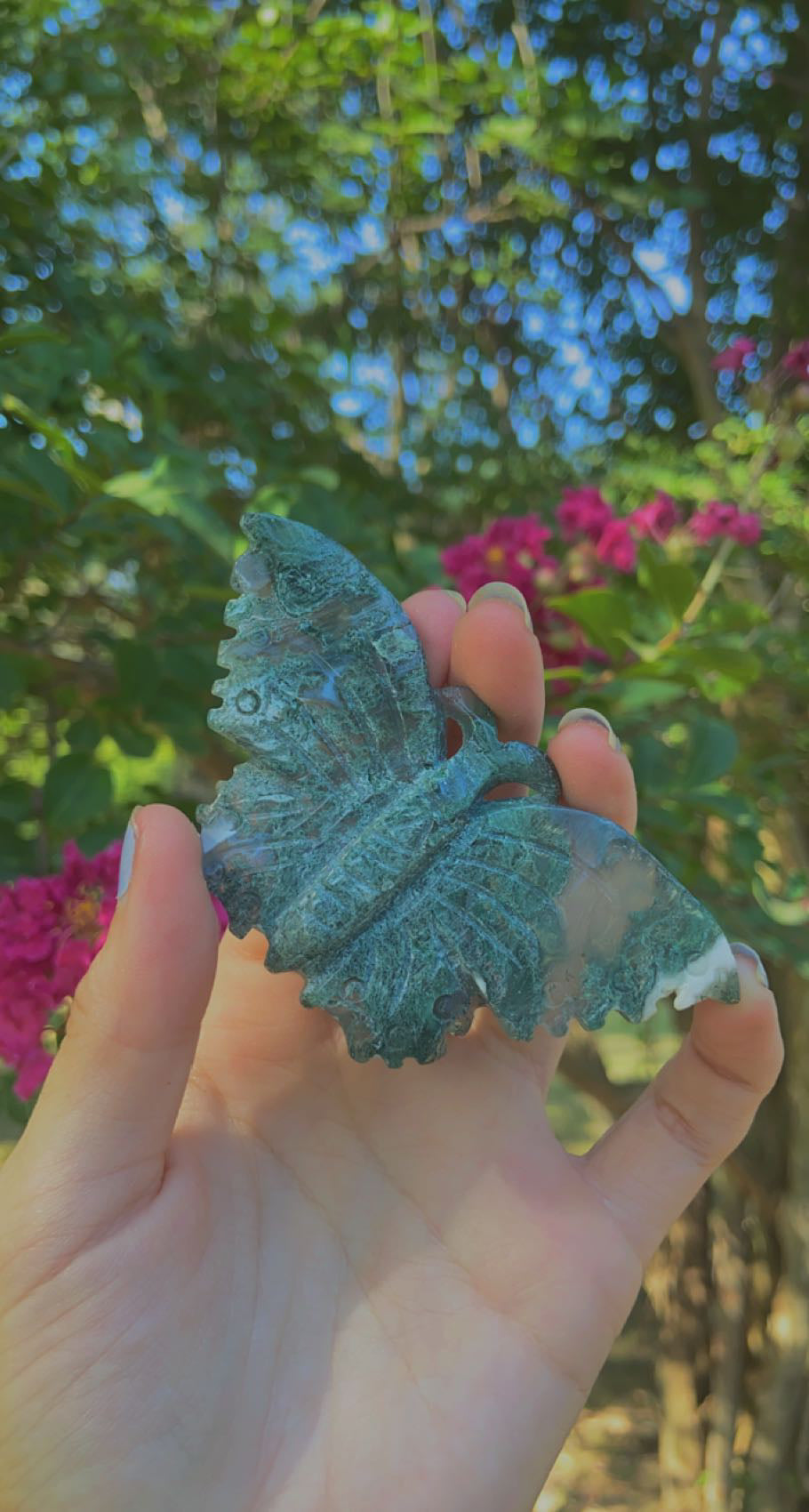 Moss Agate Butterflies