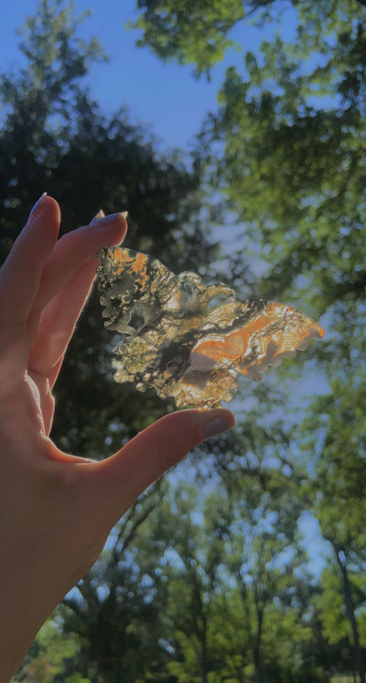 Moss Agate Butterflies