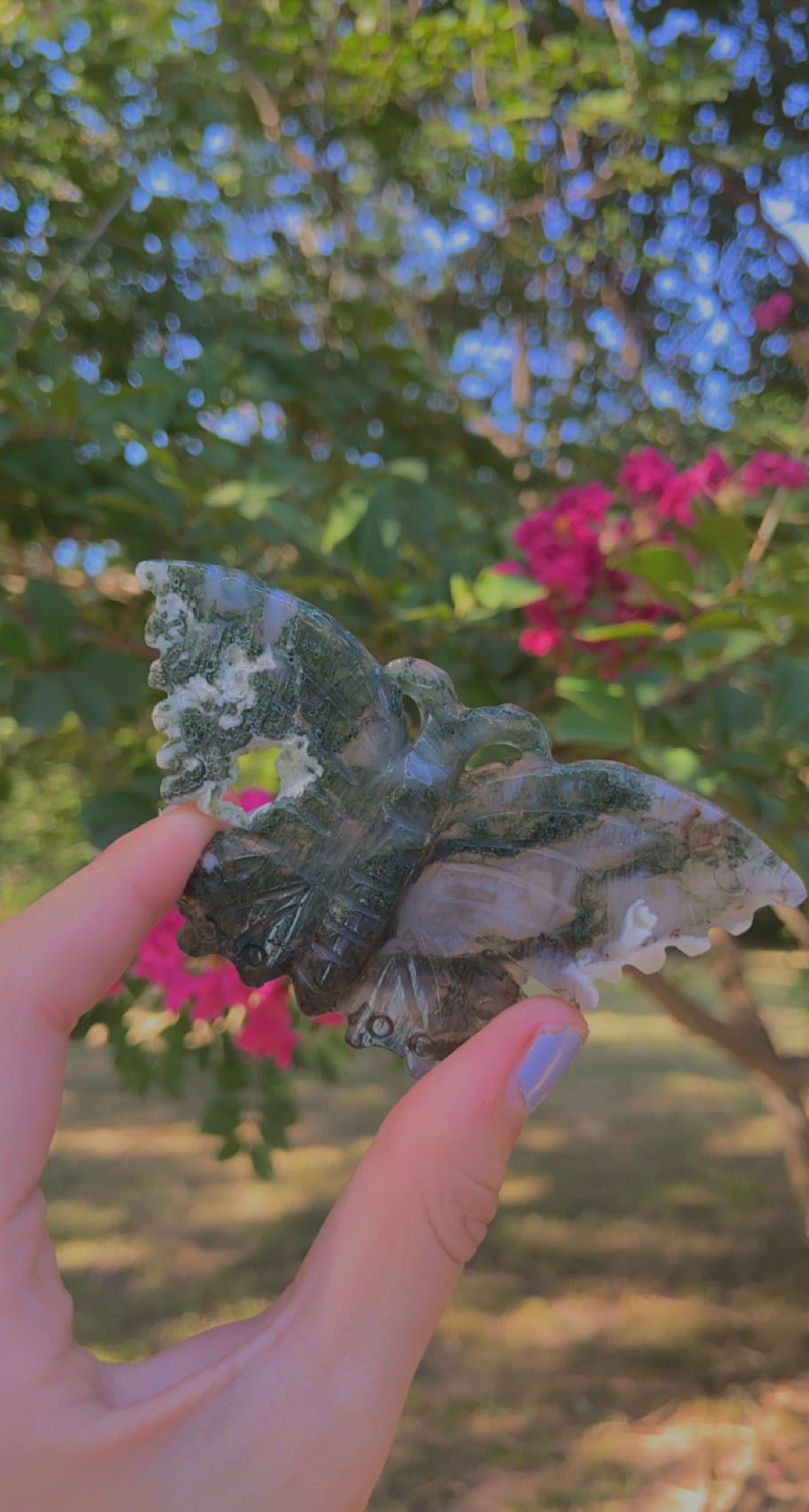 Moss Agate Butterflies