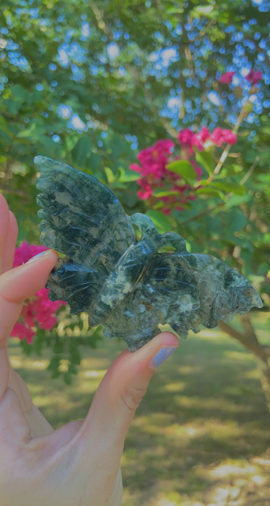 Moss Agate Butterflies