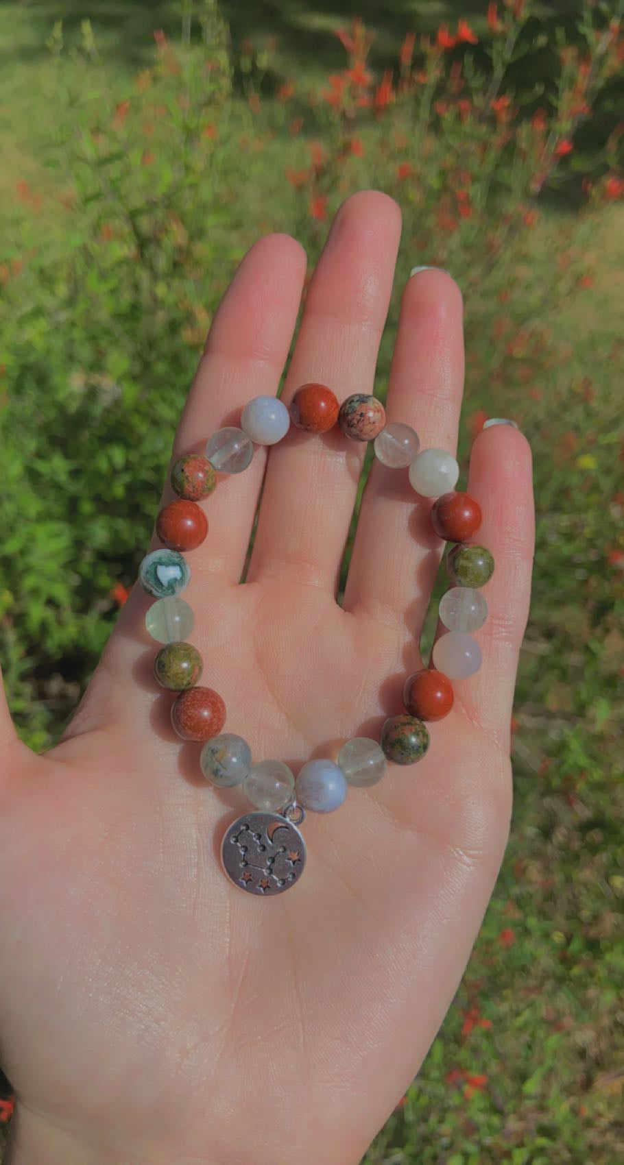 Virgo Stone Bracelet with charm