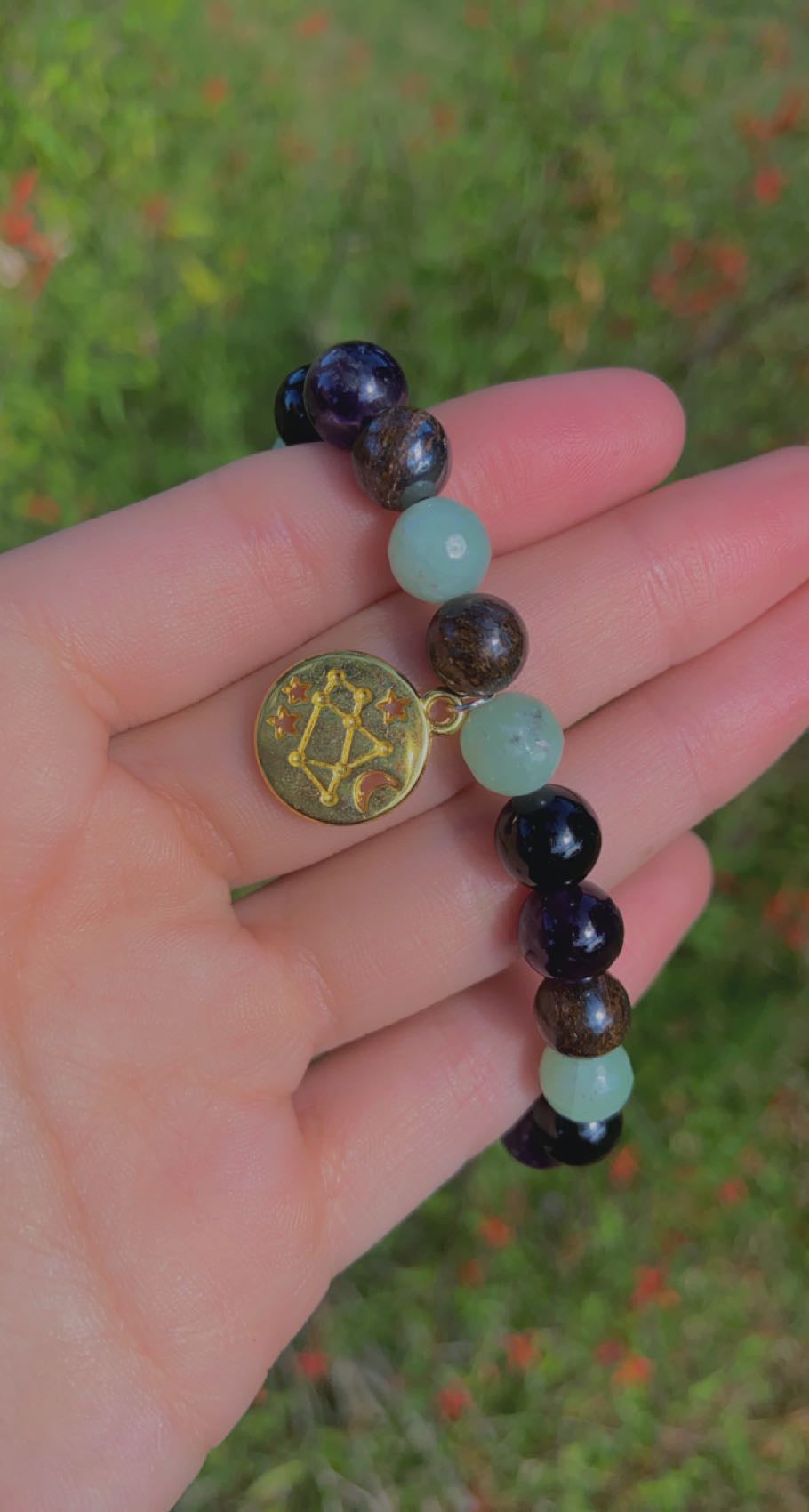 Sagittarius Stone Bracelet with charm