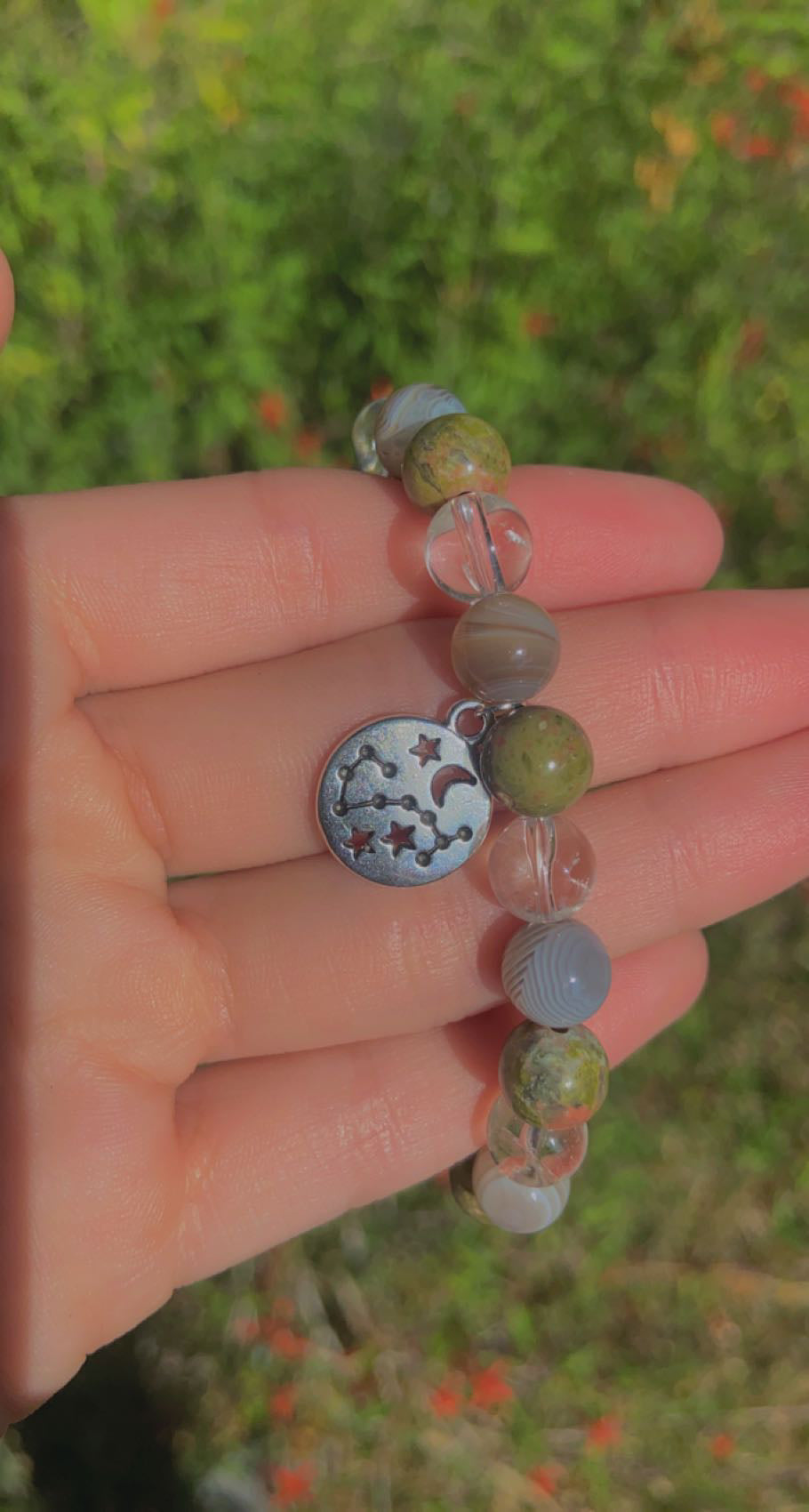 Scorpio Stone Bracelet with charm