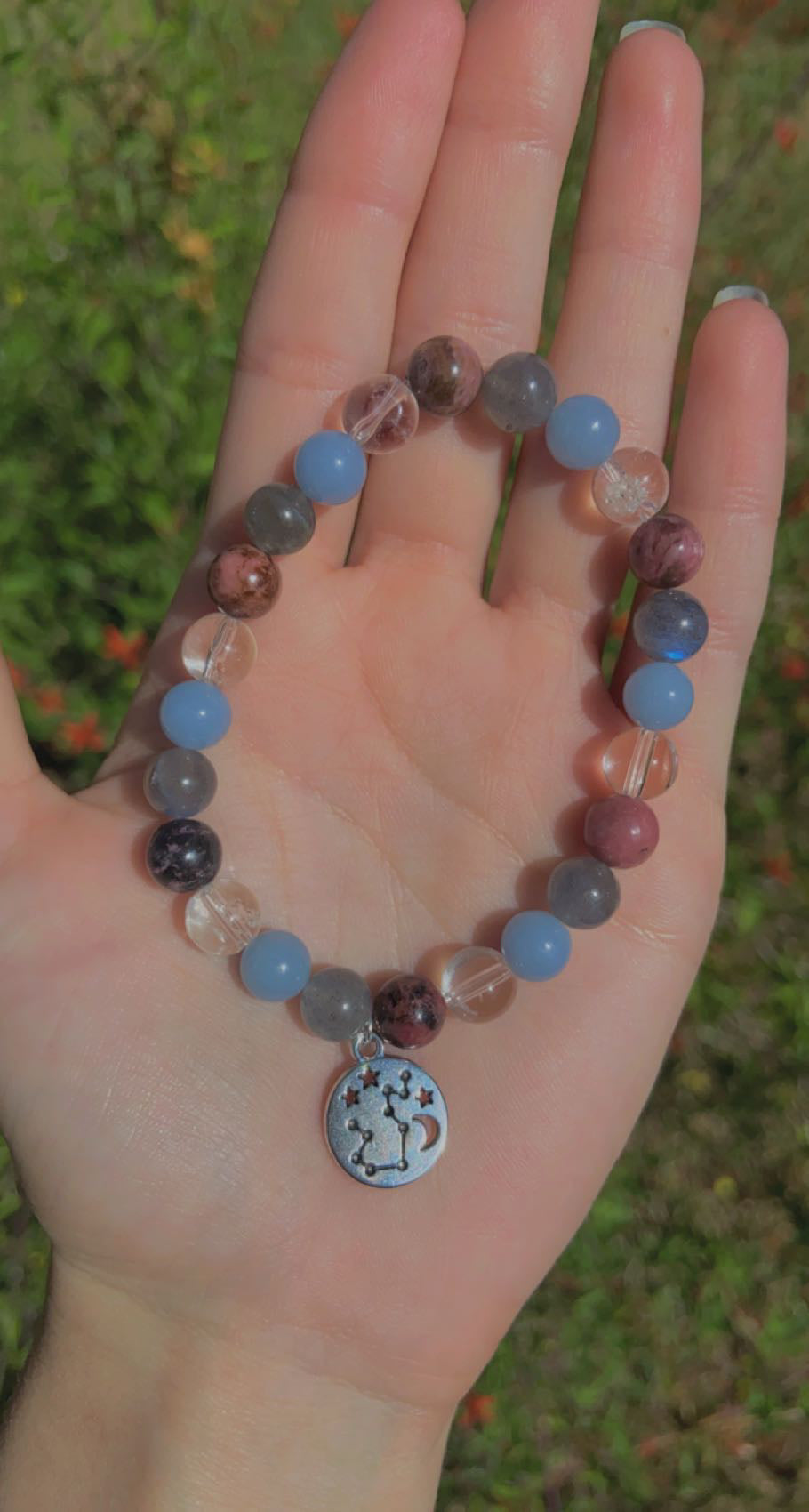 Aquarius Stone Bracelet with charm