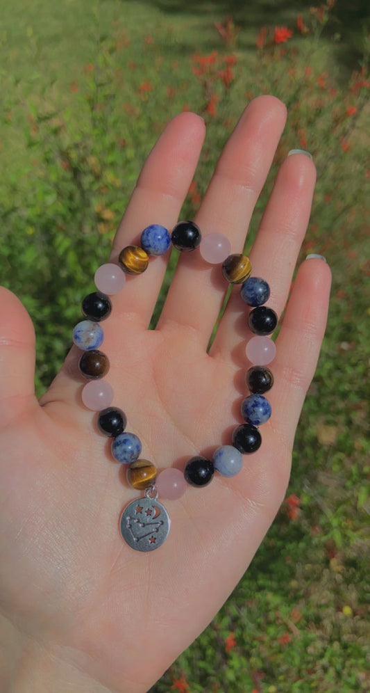 Capricorn Stone Bracelet with charm