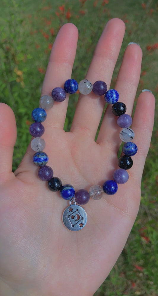 Libra Stone Bracelet with charm